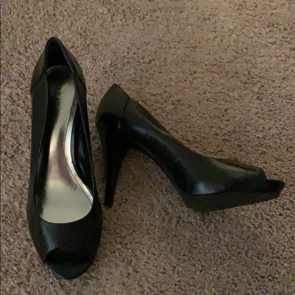 Style & Co, Black, peep toe heels